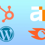 Hupspot, Ahrefs, WordPress, and SEMrush logos.