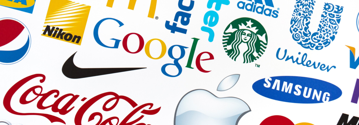 A sample of strong brand logos with high brand recognition.