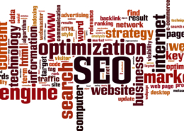 A cluster of SEO keywords representing a visual keyword cluster.