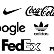 Image of prominent logos that follows expert logo design tips.